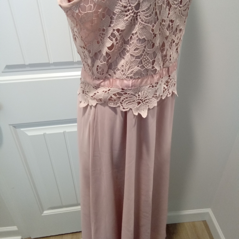 Elegant Pink Lace Dress Size L NWT Wedding, Formal - Picture 5 of 10